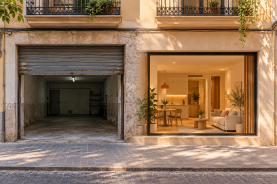 Obra de garaje a vivienda
